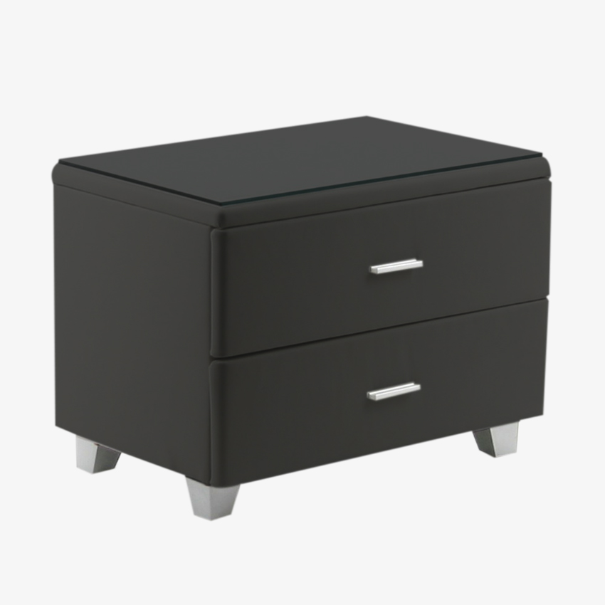Modern Black Nightstand - Erica Nightstand