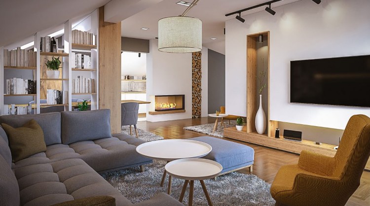 Cozy, minimalistic living room in Edmonton showcasing contemporary design