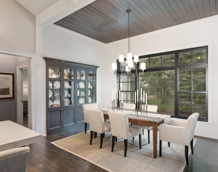 Dining table accenting a dining room