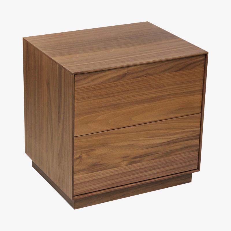 Walnut Veneer Wooden Xavier Nightstand from Mobler Furniture in Edmonton, CA, with two drawers