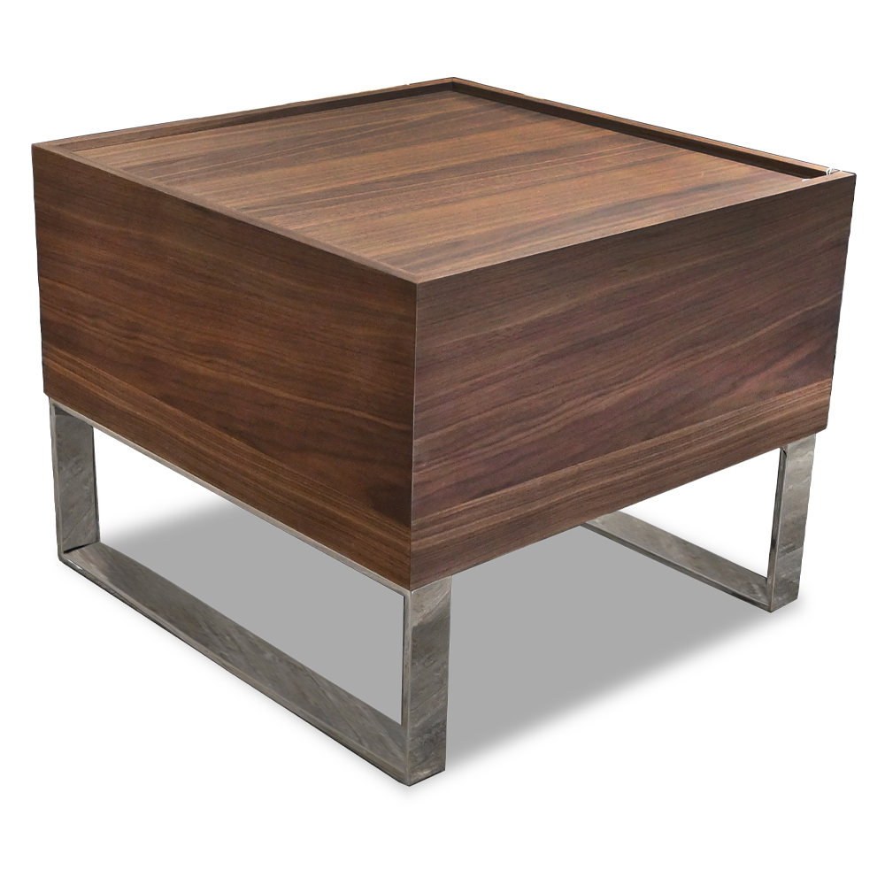 Obliqua End Table with Modern Geometric Base by Mobler Furniture in Edmonton, AB